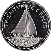 25 Cents magnetic, Bahamas, 1974-1989 reverse image
