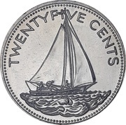 25 Cents non-magnetic, Bahamas, 1991-2005 reverse image