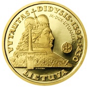 100 Litų Vytautas, Grand Duke of Lithuania reverse image