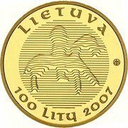 100 Litų Millennium of the mention of the name of Lithuania obverse image