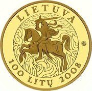 100 Litų Millennium of the mention of the name of Lithuania obverse image