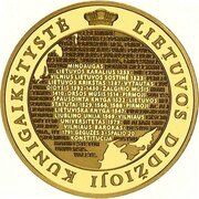 100 Litų Millennium of the mention of the name of Lithuania, Lithuania, 2008 reverse image