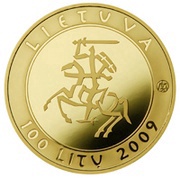 100 Litų Millennium of the mention of the name of Lithuania obverse image