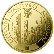 100 Litų Millennium of the mention of the name of Lithuania, Lithuania, 2009 reverse image