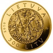 500 Litų 600th anniversary of the Grünwald Battle obverse image
