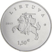 1½ Euros Lithuanian Hound and Žemaitukas obverse image