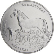 1½ Euros Lithuanian Hound and Žemaitukas reverse image