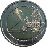 2 Euros 30 Years of European Union Flag, Lithuania, 2015 reverse image
