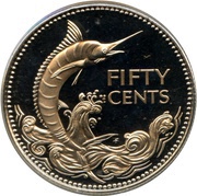 50 Cents - Elizabeth II, Bahamas, 1974-2000 reverse image