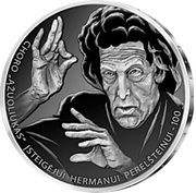 5 Euros Herman Perelstein, founder of the Choir Ąžuoliukas, Lithuania, 2023 reverse image