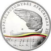 20 Euros 25 years of Independence, Lithuania, 2015 reverse image
