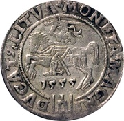 1 Groat - Sigismund II Augustus 4th portrait reverse image