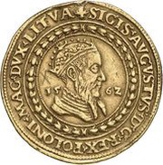 10 Ducats "Portugał" - Sigismund II Augustus Wilno mint obverse image