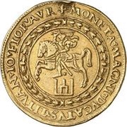 10 Ducats "Portugał" - Sigismund II Augustus Wilno mint reverse image