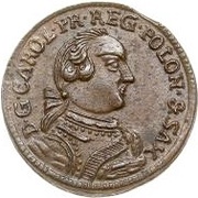 1 Solidus - Carl of Saxony Mitau; curved shield obverse image