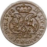 1 Solidus - Carl of Saxony Mitau; curved shield reverse image