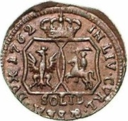 1 Solidus - Carl of Saxony Mitau; angled shield reverse image