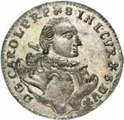 1 Grossus - Carl of Saxony Mitau; curved shields with wreath obverse image