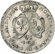 6 Grossus - Ernst Johann von Biron Mitau, Livonia, 1763-1764 reverse image