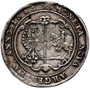 1 Thaler - Jacob Kettler Mitau; small shields, Livonia, 1643-1646 reverse image