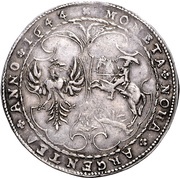 1 Thaler - Jacob Kettler Mitau; large shields reverse image