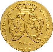 1 Ducat - Ernst Johann von Biron small bust reverse image