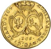 1 Ducat - Ernst Johann von Biron large bust reverse image
