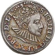 3 Grossus - Sigismund III Vasa Riga; short beard obverse image