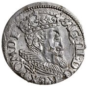 3 Grossus - Sigismund III Vasa Riga; long and rounded beard obverse image