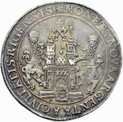 1 Dalderi - Gustav II Adolf Looking up, Livonia, 1628-1629 reverse image
