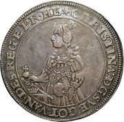 1 Dalderi - Christina 1st portrait obverse image