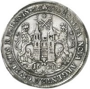 1 Dalderi - Christina 2nd portrait; small lettering, Livonia, 1643 reverse image