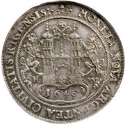1 Dalderi - Christina 4th portrait, Livonia, 1646-1648 reverse image
