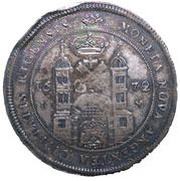 1 Dalderi - Carl XI 3rd portrait, Livonia, 1672 reverse image