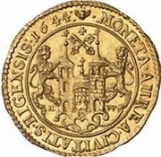 1 Ducat - Christina 2nd portrait, Livonia, 1644-1645 reverse image