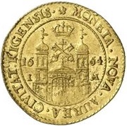 1 Ducat - Carl XI 1st portrait, Livonia, 1664 reverse image