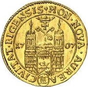 1 Ducat - Carl XII Type 2, Livonia, 1707 reverse image