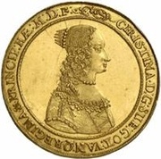 3 Ducats - Christina 2nd portrait; type 2 obverse image