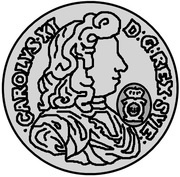 1 Mark - Carl XII Countermark; type 2 obverse image