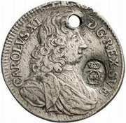 2 Mark - Carl XII Countermark; type 1 obverse image