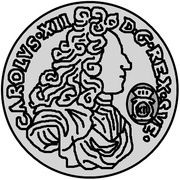 2 Mark - Carl XII Countermark; type 2 obverse image