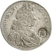 4 Mark - Carl XII Countermark; type 1 obverse image
