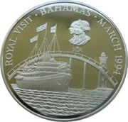 2 Dollars - Elizabeth II Royal Visit, Bahamas, 1994 reverse image