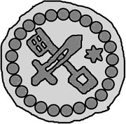 Denier Bracteate - Anonymous Sword right; key left and down; star left; square ring reverse image