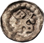 Denier Bracteate - Anonymous Sword left; key right and up; dot right obverse image