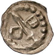 Denier Bracteate - Anonymous Sword right; key left and down obverse image