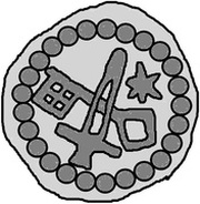 Denier Bracteate - Anonymous Sword right; key left and down; star left; diamond ring, Livonia, 1248-1346 reverse image