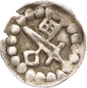 Denier Bracteate - Anonymous Sword right; key left and up obverse image