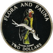 2 Dollars Bahama Parrot, Bahamas, 1995 reverse image