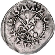 1 Artig - Dietrich III Resler Veritcal lump; two-ended, Livonia, 1413-1441 reverse image
